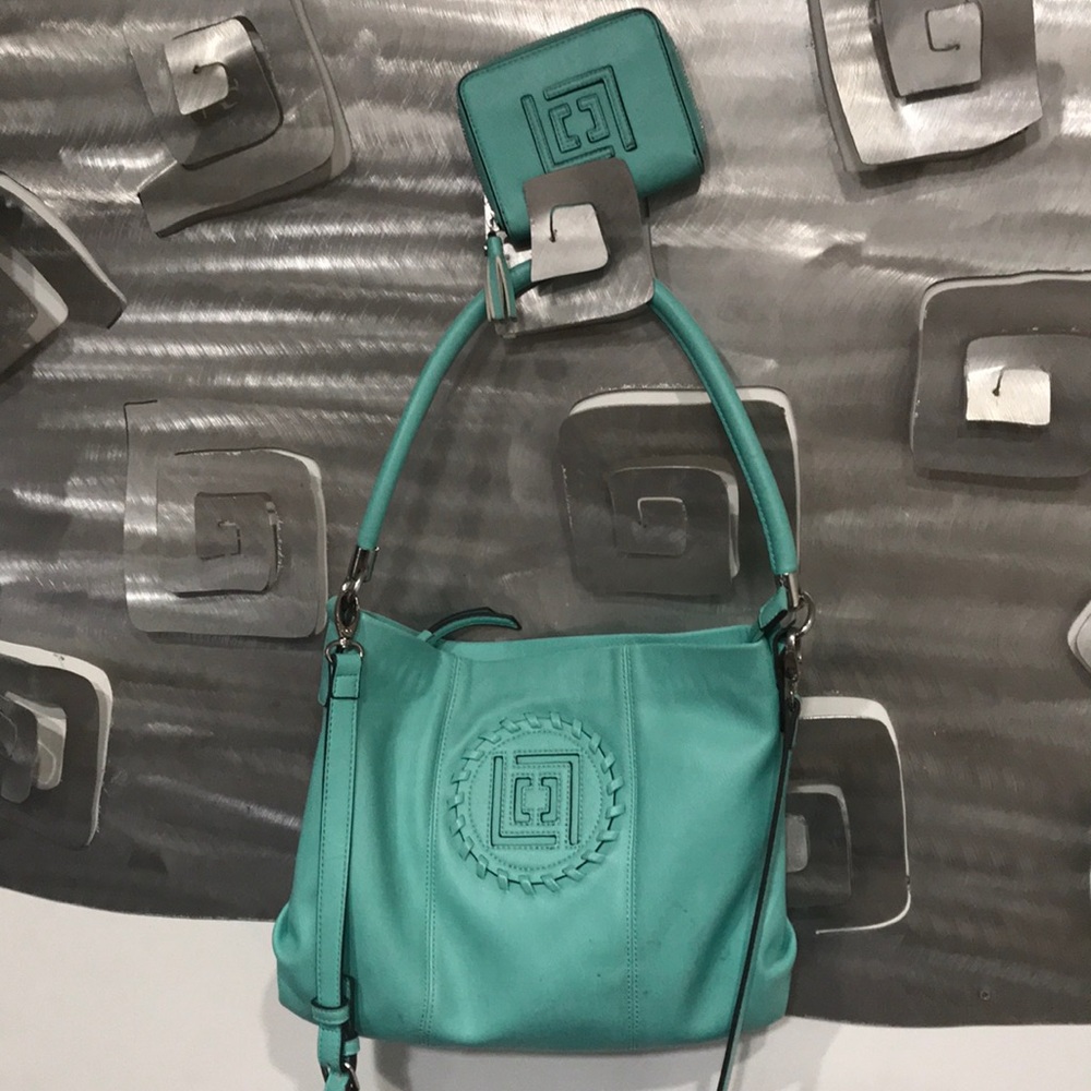 Liz Claiborne light turquoise purse and wallet
